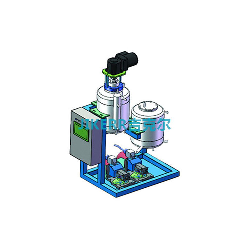 Stepped AB vacuum debubbling cache tank